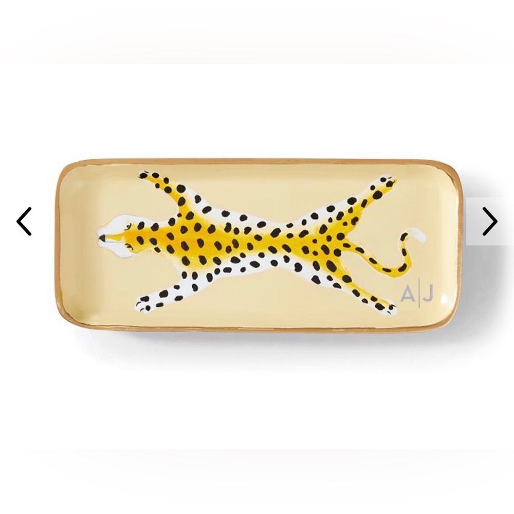 Mark & Graham Cheetah Print Tray with Gold Accents